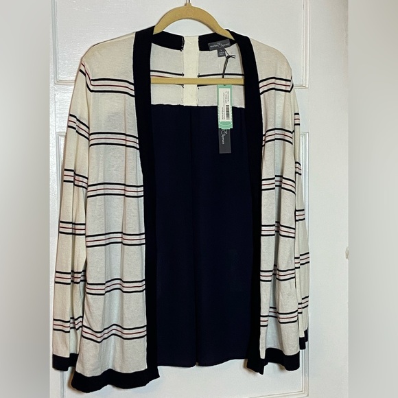 Striped Black and White Women's Sweater - Picture 1 of 5